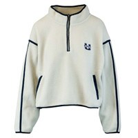 women's U-State cropped sherpa gray and navy